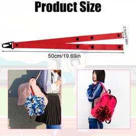 lasuroa Soporte para Pompones de Animadora, Ajustable Soporte para Pompones de Porrista Accesorios Porristas para Deportes de Adolescentes(Rojo)