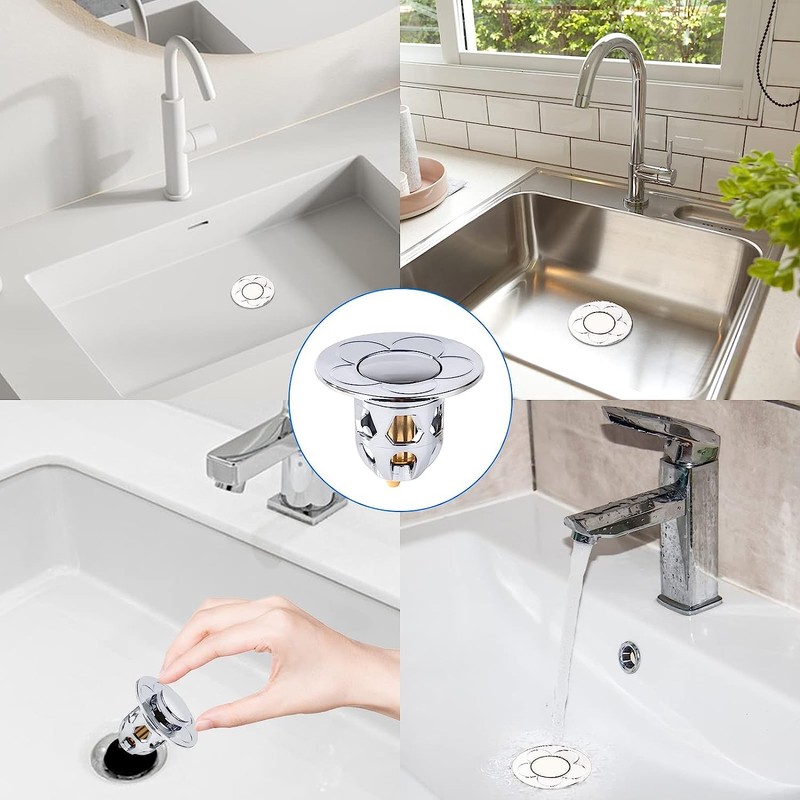 Tohrugue Universal Leak Plug Water Head Sink Pop Up with