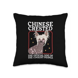 Chinese Crested Dog Of The Coolest | Owner Chinese Cresteds Throw Pillow