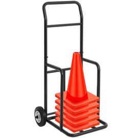 DaisyInner Traffic Cone Cart with Wheels 350 Lbs Capacity Storage Dolly Holder 18.5 w x 19.5 d x 49 h Black Traffic Cone Cart for Construction, Parking Lots, Schools, Car Driving Training