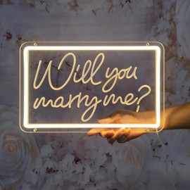 Will You Marry Me Neon Signs Decorations for Wall Decor, Marry Me Led Light Up Letters for Proposal Decorations, Wedding, Engagement Decor, Bridal Shower, Party, Room Decor, INSNEnN, 13.8*8.4 Inches