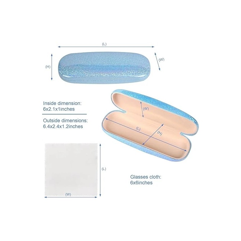 Joyberg Glasses Case, 2 Pack Eyeglass Case with Cleaning Cloth,