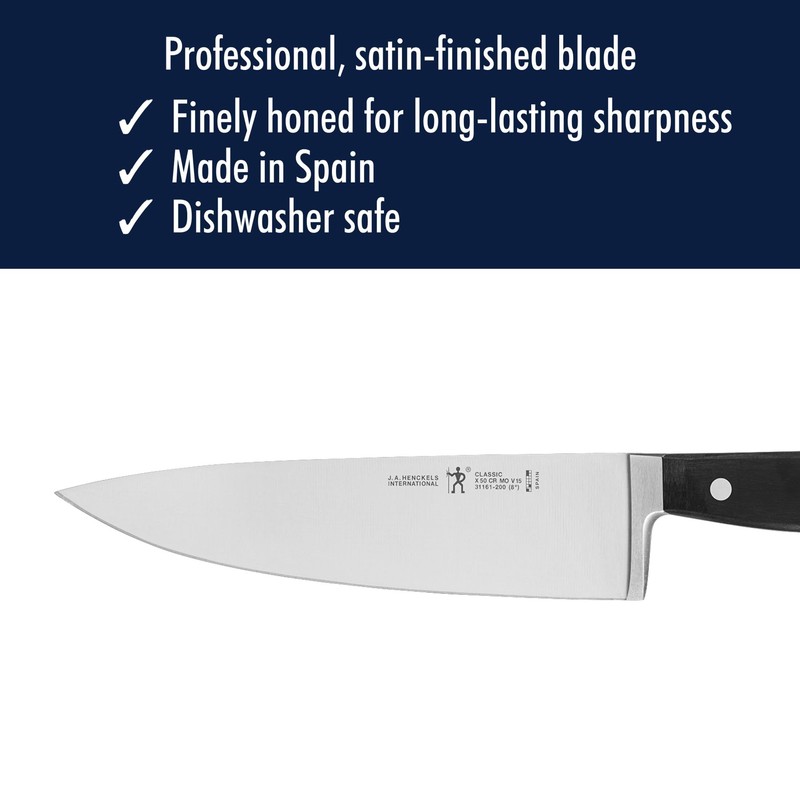 HENCKELS Classic Razor-Sharp 8-inch Chef Knife, German Engineered Informed by