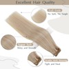 RUNATURE Weft Hair Extensions Real Human Hair Blonde Highlight Golden