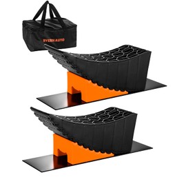 BYERN AUTO Large Camper Levelers, RV Leveling Blocks Ramp Kit Lift Up to 6in Tire Change Ramps, Fits RV Camper Travel Trailer, RV Leveler with Chocks, Anti-Slip Mats and Carrying Bag (2 Pack)