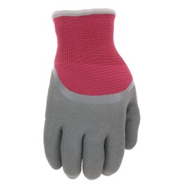 West Chester Women's Thermal Sandy Nitrile Dipped Winter Work Gloves, Acrylic Lined, Water Resistant, Abrasion Resistant, Cold Weather Protection, Red/Gray, Large (93066-WML)