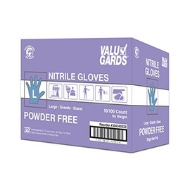 Valugards Glove Nitrile Powder Free Purple Large 100 per box, 10 boxes per case