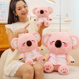 champracer Cuddly Toy Koala Plush, Fluffy Stuffed Toy for Playing, Plush Toy, Cuddly Toy, Koala Bear, Plush Toy for Children and Baby, (22 cm, Pink)