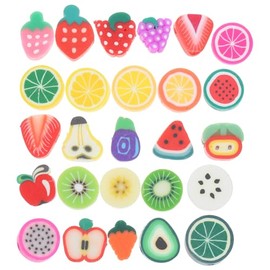 Uonlytech 200 piezas Cuentas de Arcilla Frutas Sueltas para Bisutería DIY Accesorios para Hacer Pulseras y Collares Kit Artesanal Creativo para Ensartar Paquete