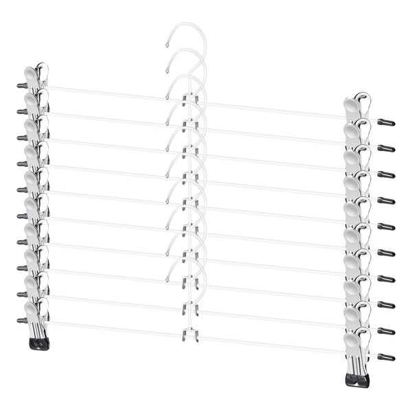 10 x 40 cm metal trouser hangers, clothes hangers with non-slip clips, iron hangers, silver metal trouser hangers, hangers for trousers, skirts, socks, underwear