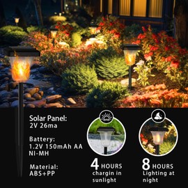 Swingers Solar Lights Outdoor,with Upgraded 2nd-gen Flame tech,LED Solar Torch Lights with Flickering Flame,Waterproof Outdoor Garden Light for Christmas, Garden, Landscape, Path, Yard, Patio (4)