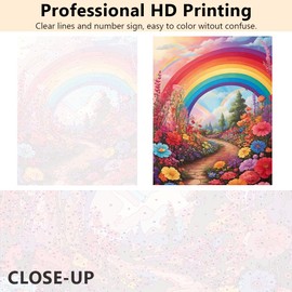 TUMOVO Flowers Paint by Numbers for Adults Beautiful Rainbow Garden Paint Number Kits DIY Oil Painting Florid Paint by Number for Home Wall Decoration, 16x20 Inch