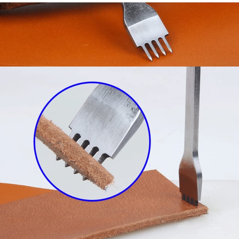 Leather Chisel Hole Punch Tool Set White Steel 2/5/10 Lacing