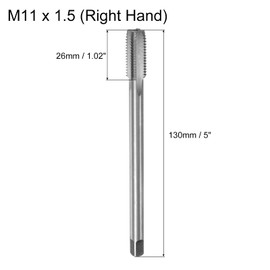 QUARKZMAN Metric Tap M11 x 1.5 H2 130mm Extra Long Straight Flute Threading Tool