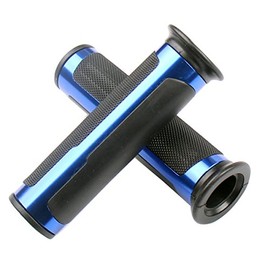 MotorToGo 7/8" Open End Blue Motorcycle CNC Aluminum Handlebar Gel Grips for 1982 Honda CB900C