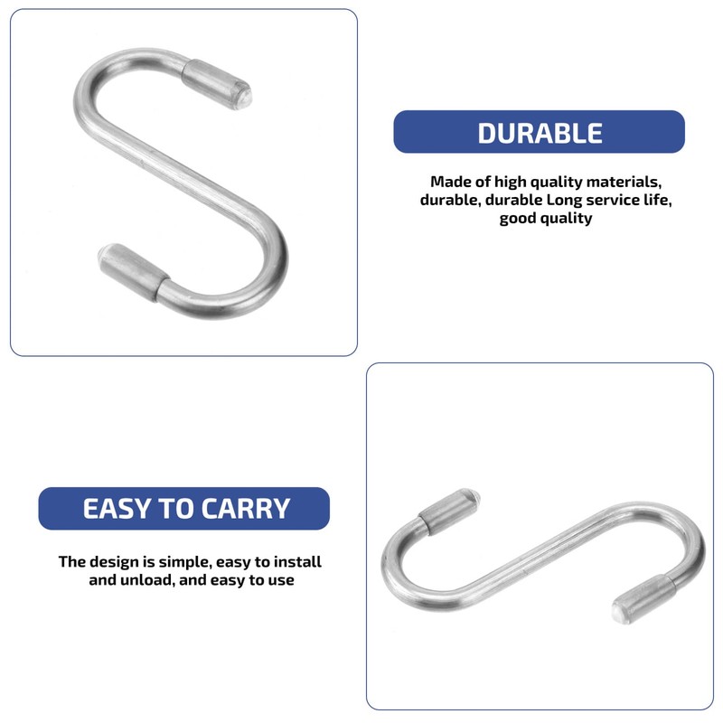 STOBAZA Stainless Steel s Hooks 5mm Thick 10 Pack Versatile