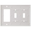 Leviton 2-Toggle 1-Decora/GFCI Device Combination Wallplate, 80421-W, White