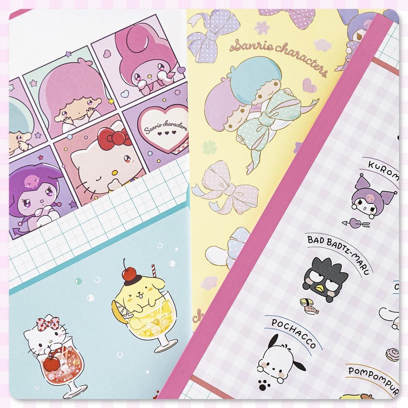 Yamano Shigyo Sanrio Notebook 5mm Grid Sanrio Characters 4-Book Set