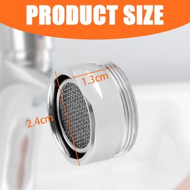 BIKPRST Bikprst M24 Aerator, 6 Pieces Tap Strainer Insert Tap Attachment with Stainless Steel and ABS Filter Includes 6 Gaskets and 1 Chrome-Plated Key for Taps