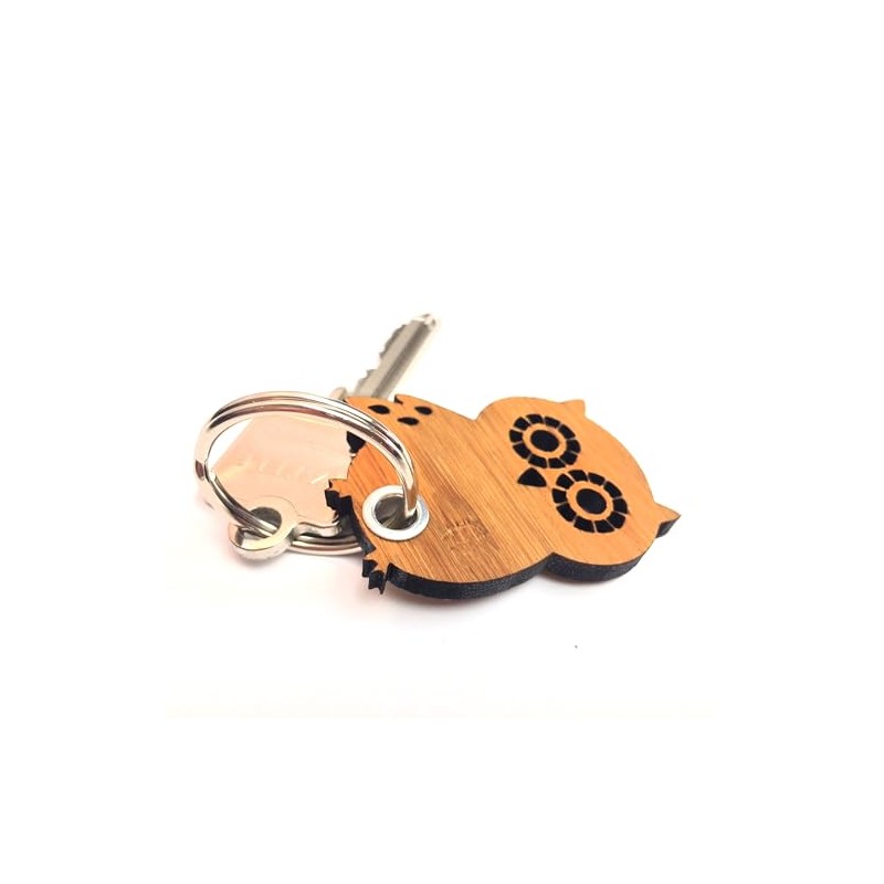 Mr. & Mrs. Panda Owl Side Wing Keyring, neutral