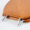 Angel Shield Durable Wood Veneer Natural Toilet Seat Metal Hinged