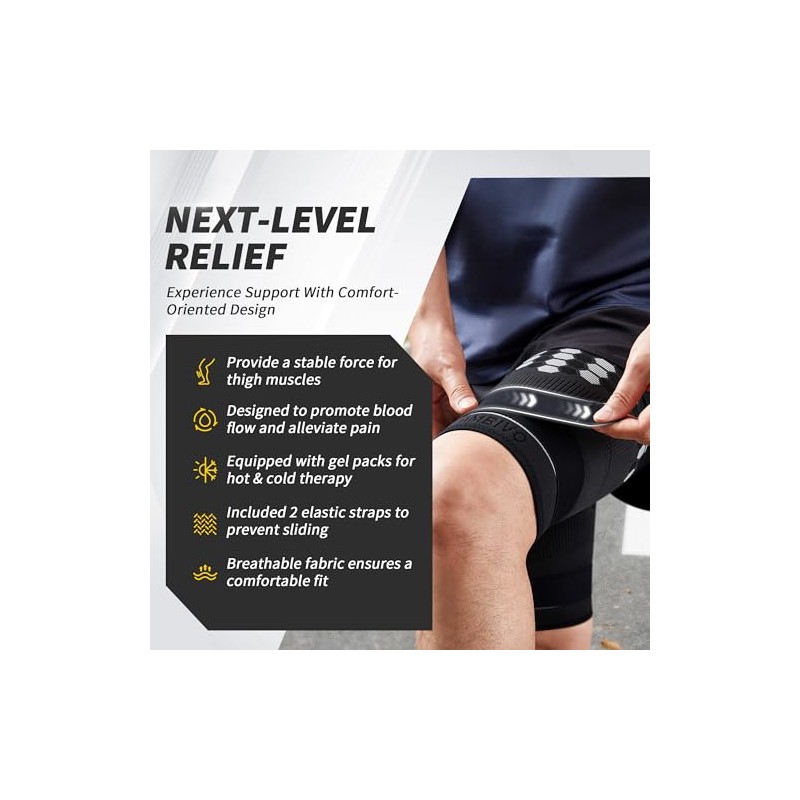 CAMBIVO Thigh Compression Support Sleeve with Hot & Cold Gel