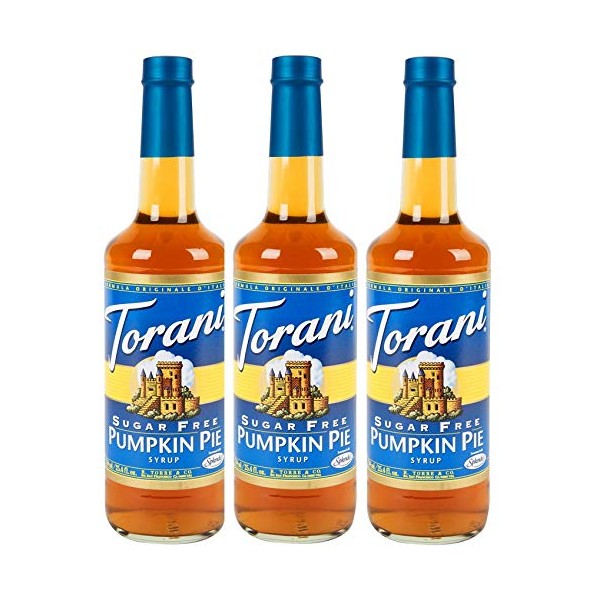 Torani Sugar-Free Syrup, Pumpkin Pie, 25.4-Ounce Bottles (Pack of 3)