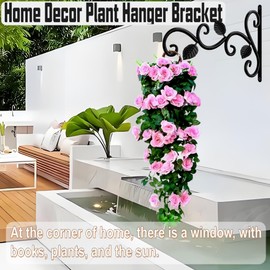 EKINIYAR Plant Hanging Bracket, 10 inch Wall Mount Plant Hanger Outdoor Indoor, Decorative Outdoor Hanging Plant Bracket Hooks for Planter Flower Bird Feeder Lanterns Wind Chimes 2 Count