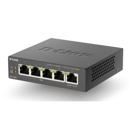 D-Link 5-Port Gigabit PoE+ Unmanaged/Plug and Play (60W Total PoE Budget 4xPort) Metal Compact Desktop Switch - (DGS-1005P/RE) (Renewed)