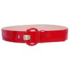 Women's 2" Wide High Waist Patent Leather Fashion Round Belt,