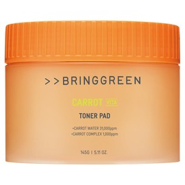 BRING GREEN Carrot Toner Pad | Contains Vitamin and Retinol to Even Out Skin Tone, Reduce Dark Spots for Daily Skincare (60 Count)
