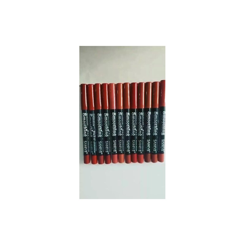 Set 12 Delineadores Labiales Tonos Intensos Acabado Fino