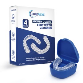 Mouth Guard for Teeth Grinding – Custom Moldable Mouthguard for Sleeping, Dental Protection (Pack of 4)