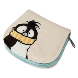 Nici 38975 penguin purse plush with coin pocket and zipper, bill pocket and 3 card slots, 13 cm x 11 cm