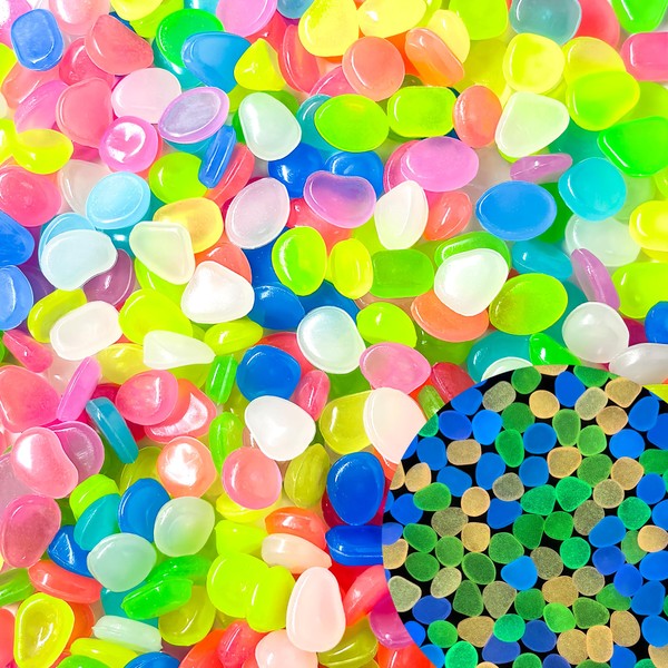 Glow in The Dark Rocks Outdoor Garden Pebbles Stones, 1.2Lbs