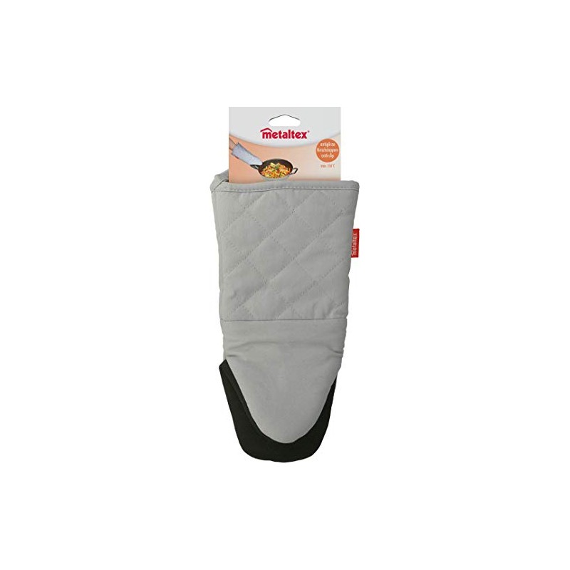 Metaltex Oven Glove/Mitt, XL, with Anti-Slip Grip, Grey