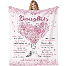 VivaJoy Daughter Gifts From Mum Dad - Daughters Birthday Gifts Throw Blanket 60"X50", Creative Daughter Gift for Birthday, Christmas