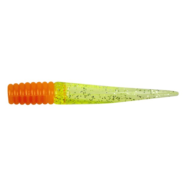 Bobby Garland Crappie Baits Slab Slay'R Soft Plastic Crappie Fishing Lure, Orange Chartreuse Silver, 2"