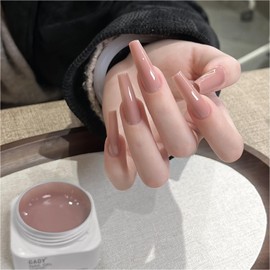 GAOY Watery Crystal Poly Gel for Nail Extensions, 30g Nail Builder Gel, Thin Viscosity, Easy Application & High Hardness, Nude Pink 03