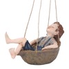 Hanging Boy Statue Hand Painted Rainproof Windproof Resin Outdoor Hanging