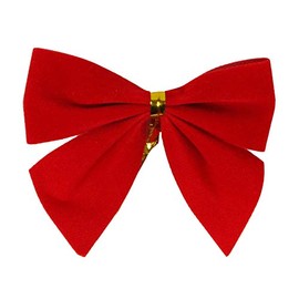 Northlight Mini Velveteen Christmas Bow Decorations - 3" - Red - Pack of 14