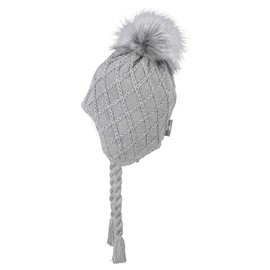Sterntaler Girls Knitted Hat, silver mel.