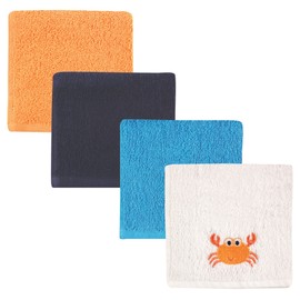 Luvable Friends Unisex Baby Super Soft Cotton Washcloths, Crab, One Size