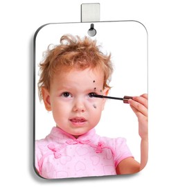 mpowtech Handheld Shower Mirror Fogless for Kids,Small Makeup Mirror for Wall Hanging(6.69''x5.12''), Unbreakable Mirror | Sleek Frameless Mirrors | Glassless Safety Kids Mirror,1PCS