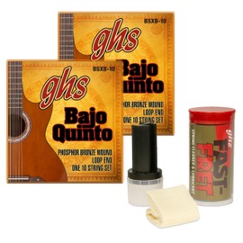 GHS Strings - BAJO QUINTO 10 STRING PHOSHOR BRONZE - 2 PACK (BSXB-10-2 SETS) Plus GHS Fast Fret