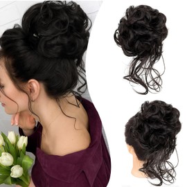 Haarteile, Haarteil Dutt mit Gummiband, Hochsteckfrisuren für Frauen und Mädchen, 20 cm Hochwertige Kunstfaser, Ideal für Alltag, Party und Hochzeit