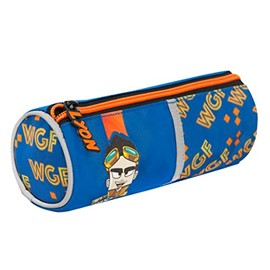 COMIX ANIME Lyon Gamer Pencil Case for Stationery with Metal Zip and Mesh Details - Small Pencil Case for Boys and Girls for Middle and Primary Schools, 20 x 8 cm, blue, Casual
