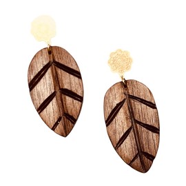 Brown Leaf - Hand Made Unique Earrings, Perfect women's Fashion Jewellery Gift, unique design made in South America - Nature collection