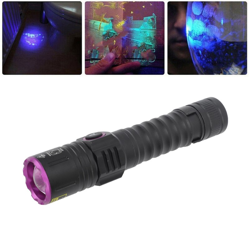 UV 395nm Flashlight USB Rechargeable Portable Handheld UV Flashlight Detection