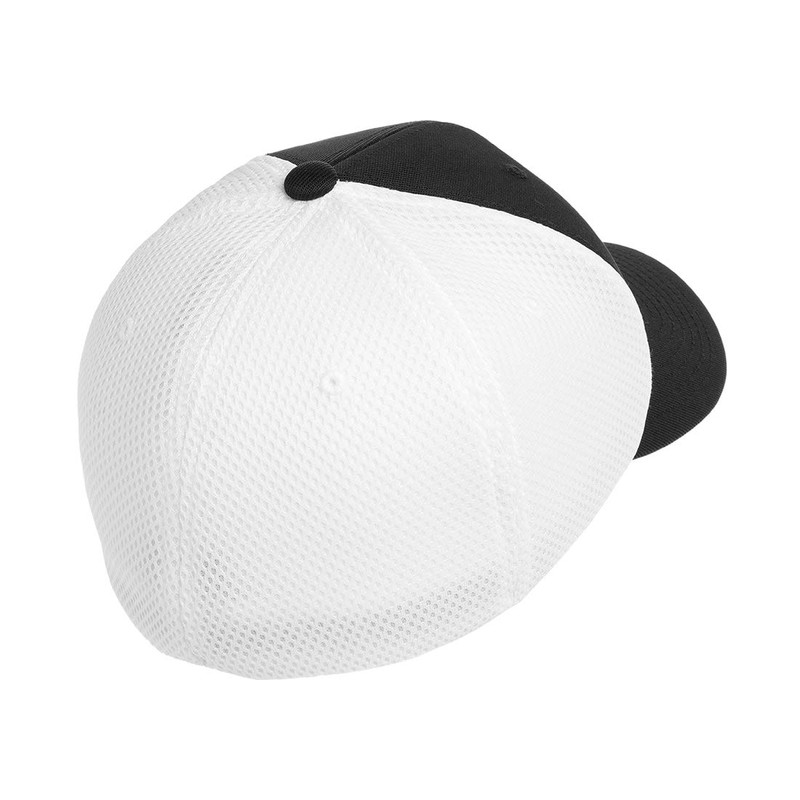 Flexfit Unisex Fitted Cotton Twill Cap, black white